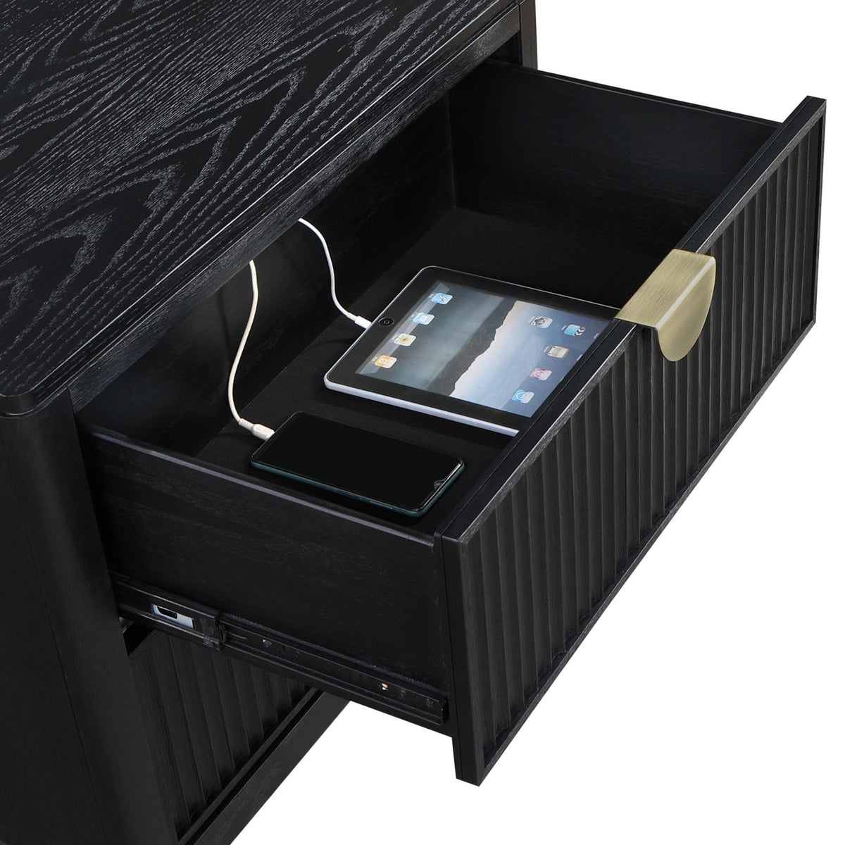 Coaster Fine Furniture Brookmead Modern Bedroom Furniture Set – Wire-Brushed Finish with Fluted Texturing, Golden Demi-Lune Handles, and English Dovetail Craftsmanship - Prioka