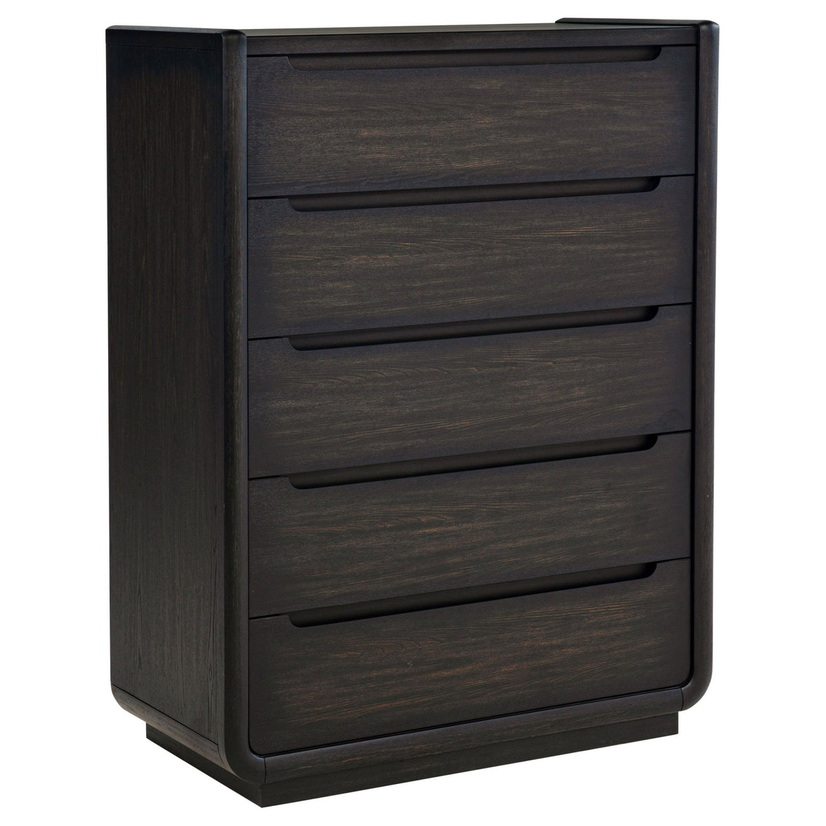 Coaster Fine Furniture Leandro Burnished Black Bedroom Set with Cream Upholstered Wingback Bed - Prioka