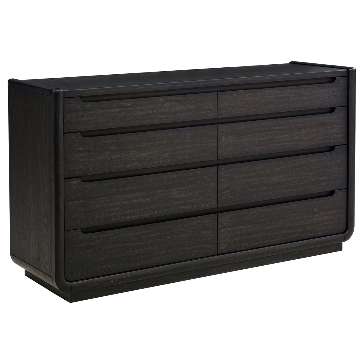 Coaster Fine Furniture Leandro Burnished Black Bedroom Set with Cream Upholstered Wingback Bed - Prioka