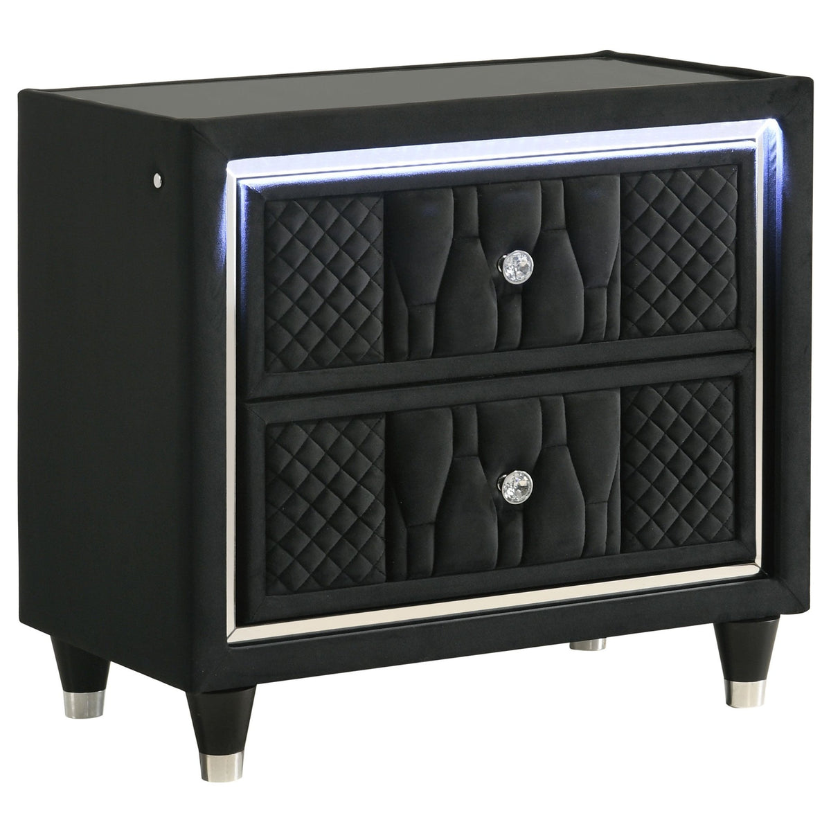 Coaster Fine Furniture Lorient Velvet Bedroom Set with LED Lighting and USB Charging - Prioka