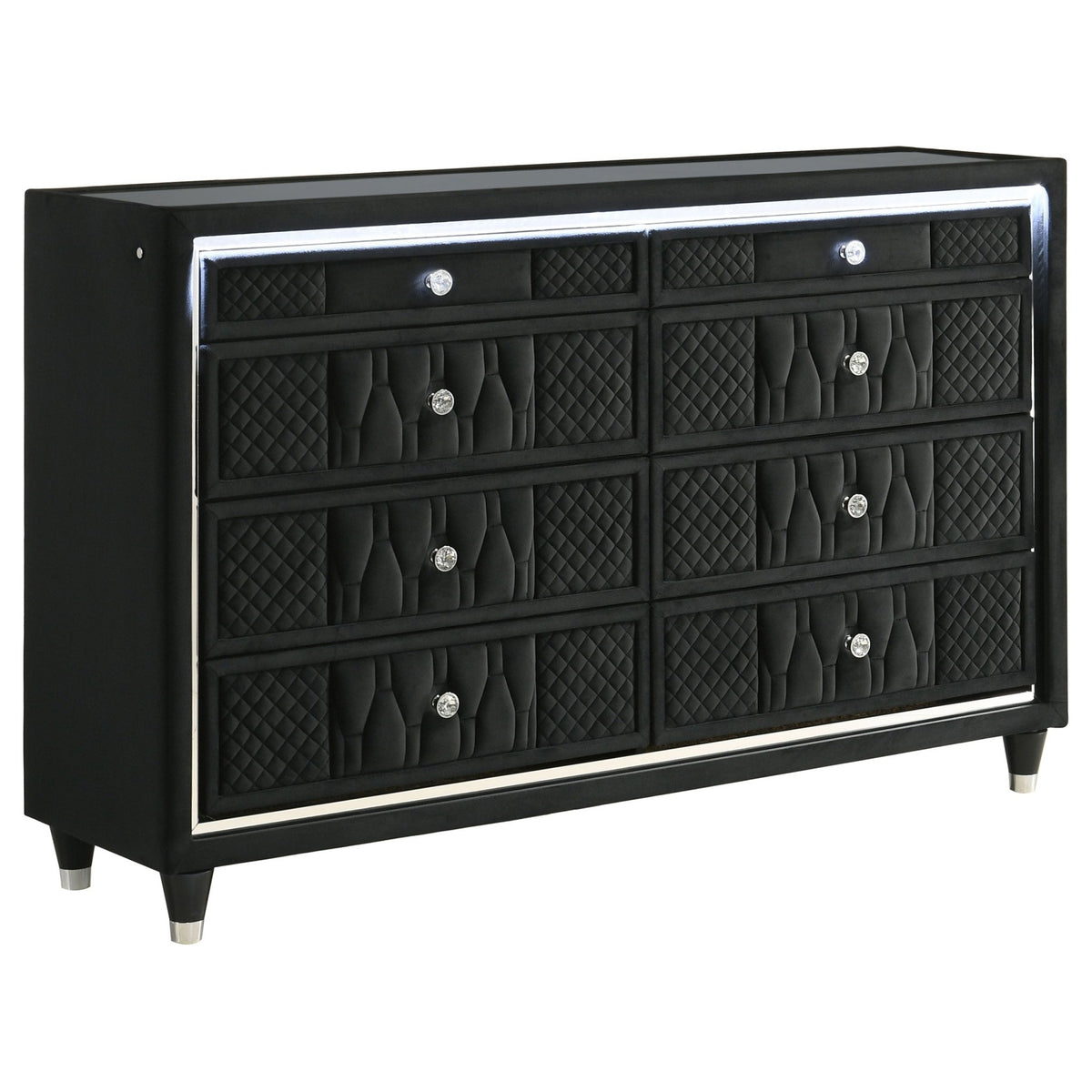 Coaster Fine Furniture Lorient Velvet Bedroom Set with LED Lighting and USB Charging - Prioka