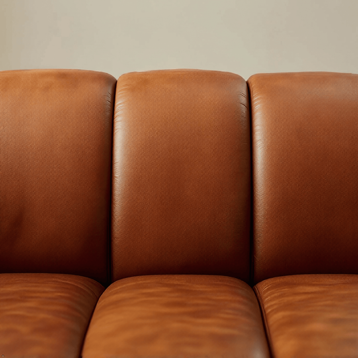 Cognac Top-Grain Leather Sofa - Prioka