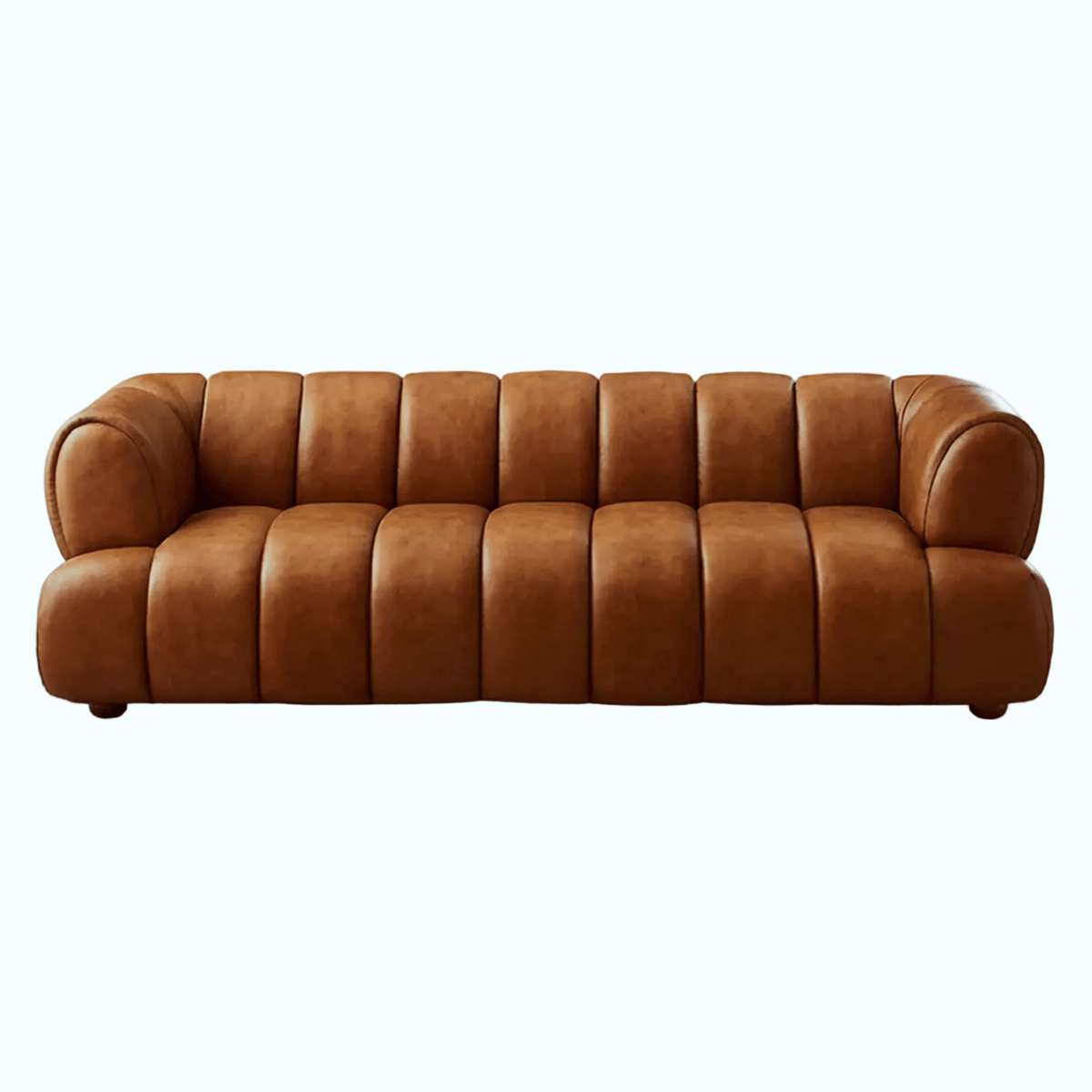 Cognac Top-Grain Leather Sofa - Prioka