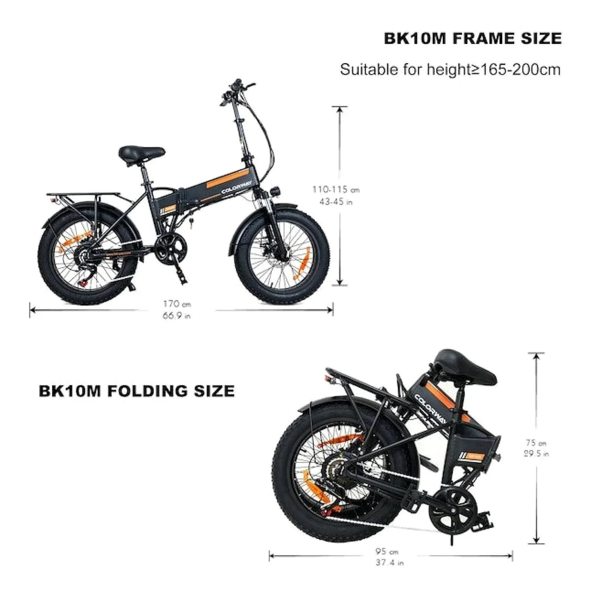 Colorway Orange 750W Fat Tire Electric Bike - Prioka