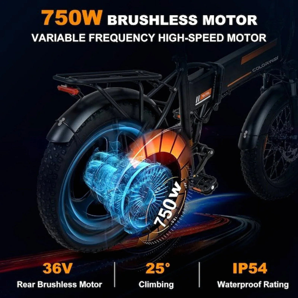 Colorway Orange 750W Fat Tire Electric Bike - Prioka