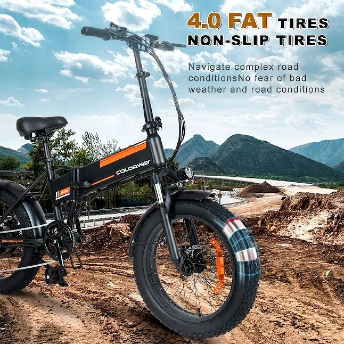 Colorway Orange 750W Fat Tire Electric Bike - Prioka