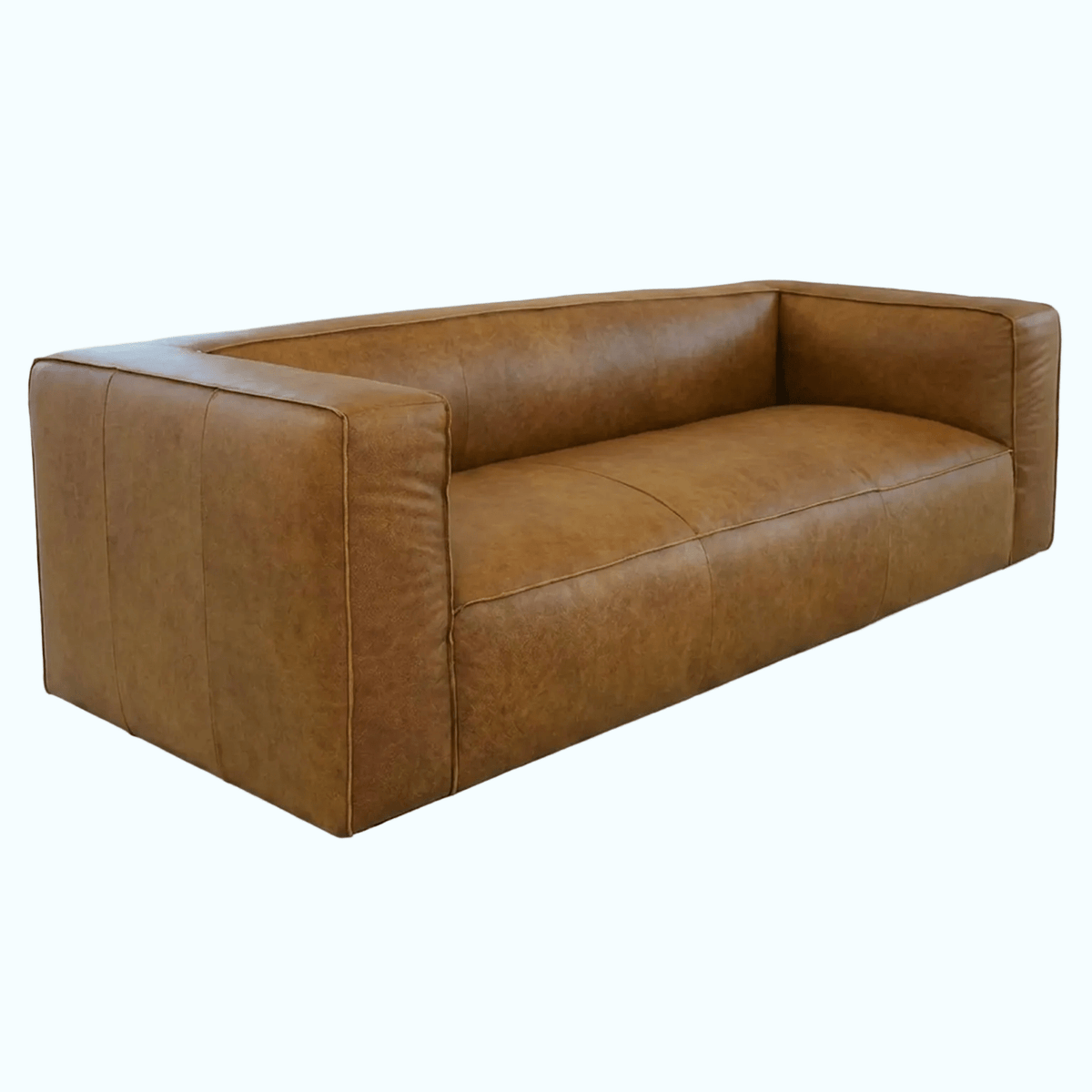 Colton Tan Leather Sofa - Prioka