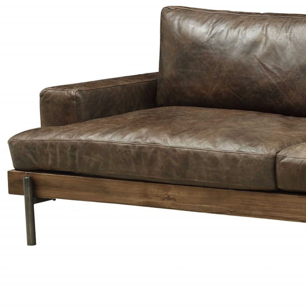 Comstock Leather Sofa - Chocolate - Prioka