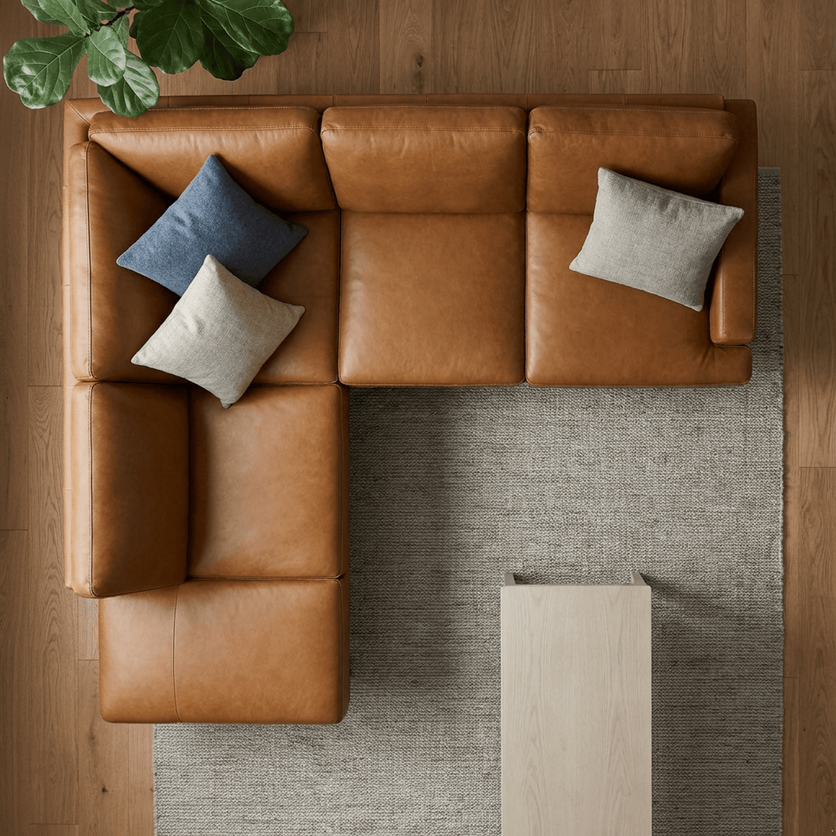 Corbin Top-Grain Leather Sectional - Prioka