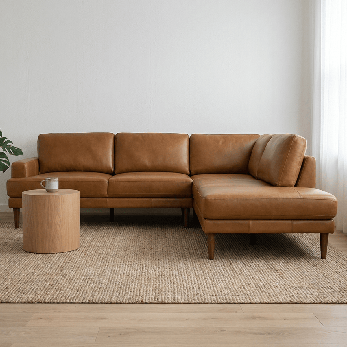 Corbin Top-Grain Leather Sectional - Prioka