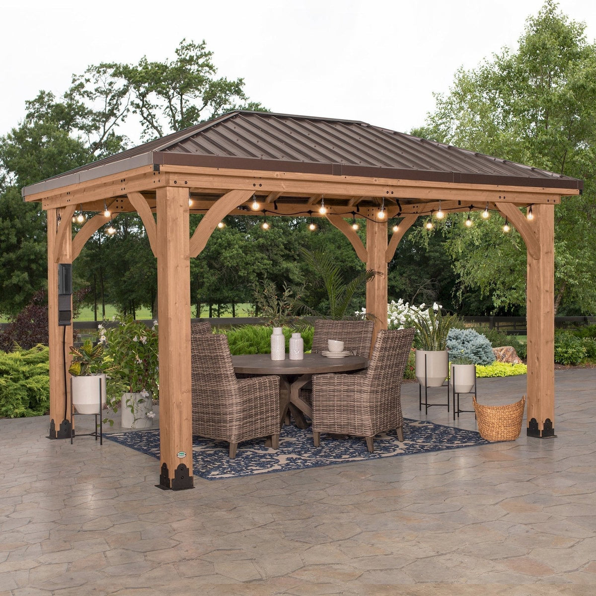 Cordova 14×10 Outdoor Gazebo with Steel Frame and Weather-Resistant Canopy - Prioka