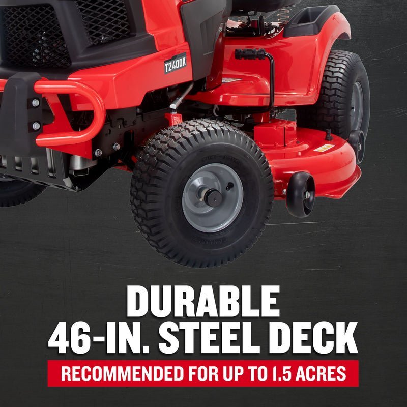 CRAFTSMAN T2400K | 46in 22HP TURN TIGHT Gas Riding Lawn Mower | KOHLER Twin-Cylinder 7000 Series Engine | Hydrostatic Transmission - Prioka