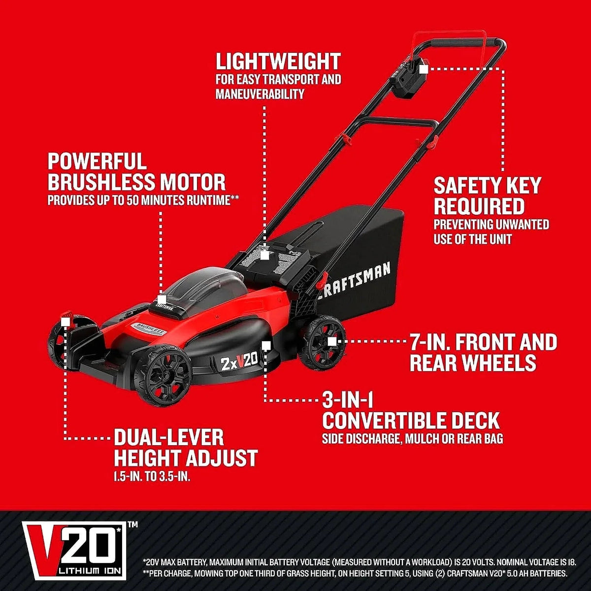 CRAFTSMAN V20 Lawn Mower, Push Mower - Prioka