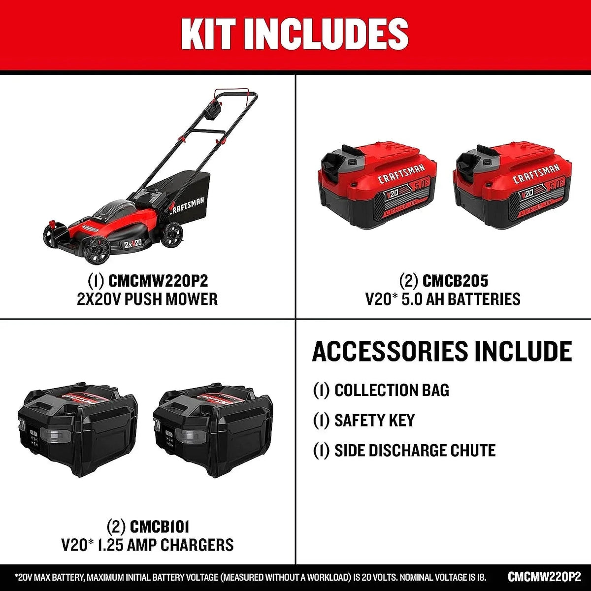 CRAFTSMAN V20 Lawn Mower, Push Mower - Prioka