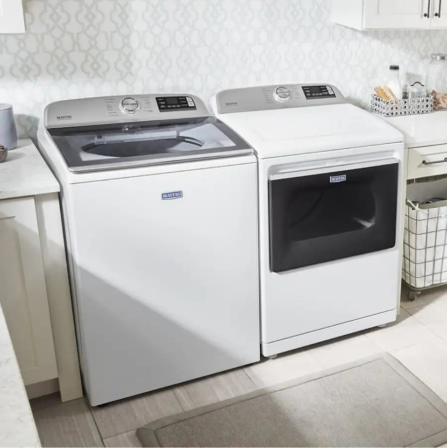 Maytag – 5.3 Cu. Ft. High Efficiency Smart Top Load Washer with Extra Power Button – White