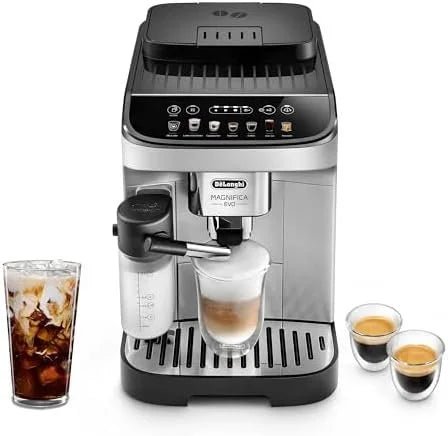 De’Longhi Magnifica Evo Automatic Espresso &amp; Coffee Machine with Auto Milk Frother, Built-in Grinder &amp; Auto-Clean Function – For Latte, Cappuccinos, Americano, Iced Coffee, ECAM29084SB , Silver - Prioka
