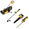 Dewalt 20V MAX 21.5 in Walk Behind Lawn Mower Kit, Hedge Trimmer Kit, String Trimmer &amp; Leaf Blower - Prioka