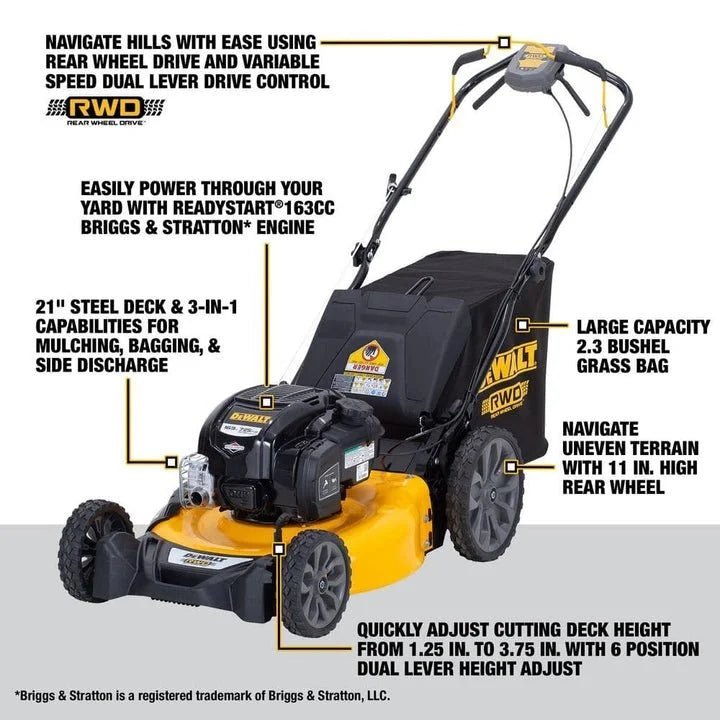 DEWALT 21″ 163cc Self-Propelled Lawn Mowers - Prioka