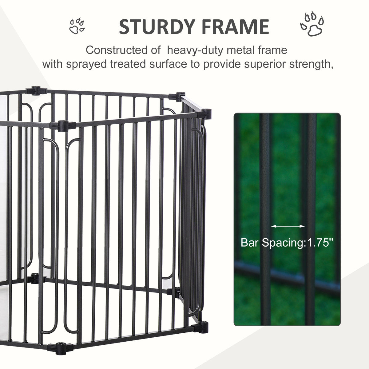 Dog Playpen with Door & Removable Cover for Small & Most Medium Sized Dogs Indoor & Outdoor Use, 47" H - Prioka