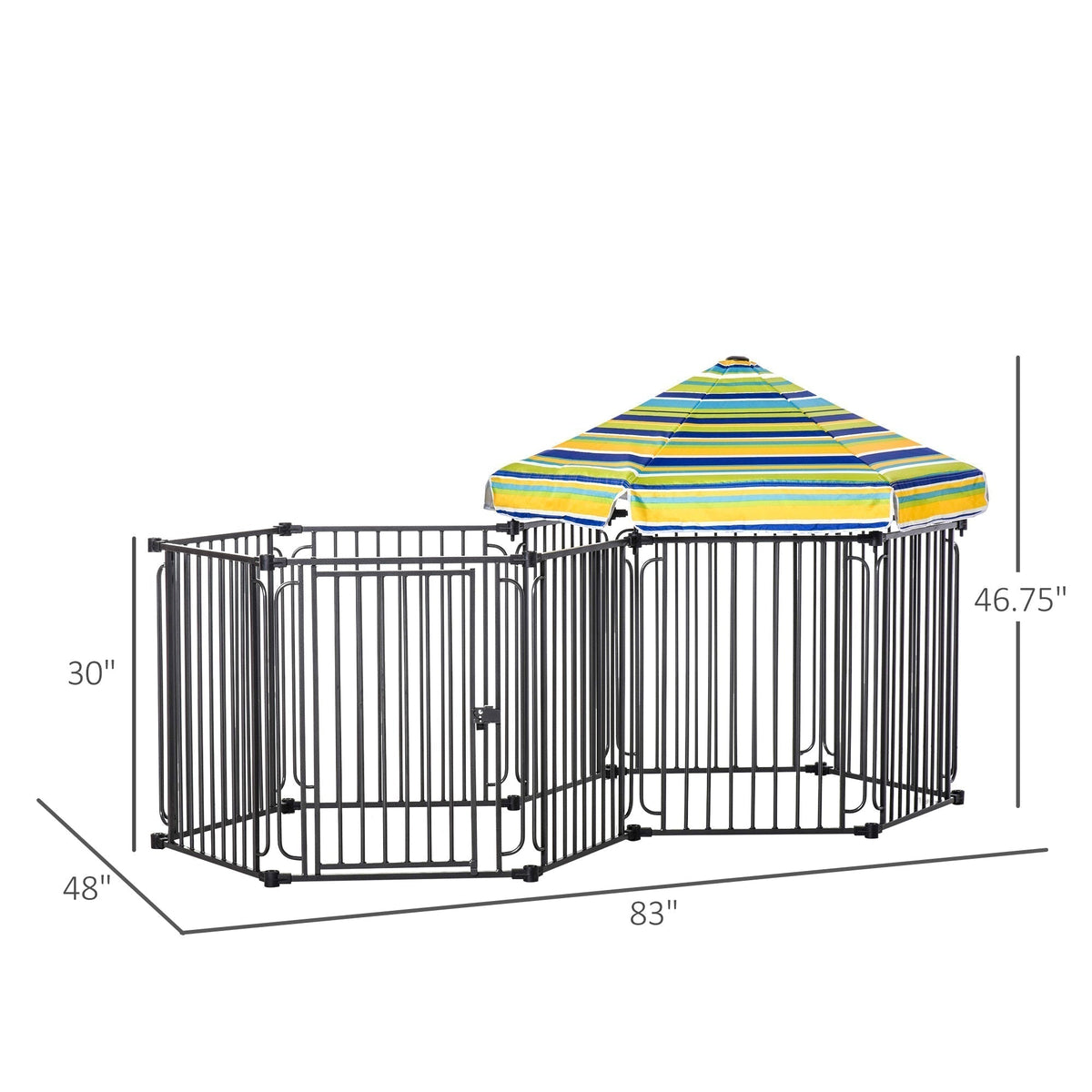 Dog Playpen with Door & Removable Cover for Small & Most Medium Sized Dogs Indoor & Outdoor Use, 47" H - Prioka