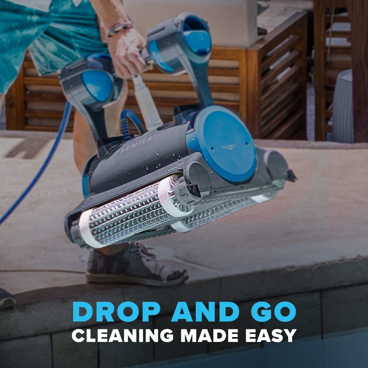 Dolphin Premier Robotic Pool Cleaner 2024 for Inground Pools up to 50ft - Prioka