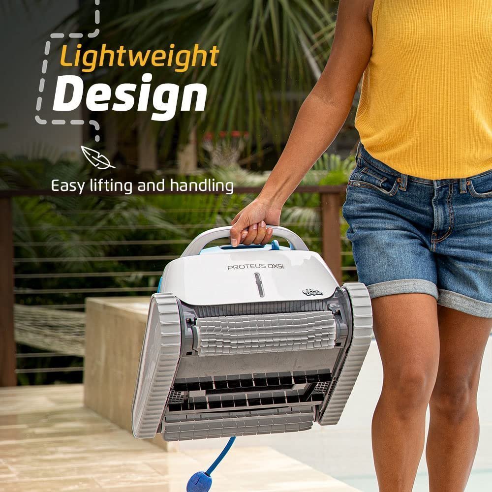 Dolphin Proteus DX5i Wi-Fi Robotic Pool Cleaner with Waterline Scrubber – For Pools up to 50 ft - Prioka