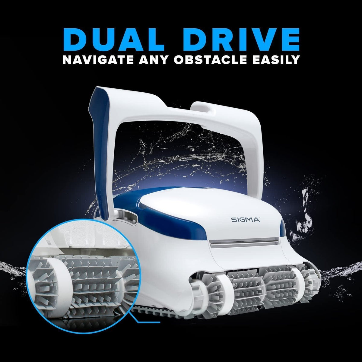 Dolphin Sigma Robotic Pool Cleaner (2024 Model) — Wi-Fi, App, Gyroscope, Weekly Timer, Waterline Cleaning & Massive Top-Loading Ultra-Fine and Standard Filters for In-Ground Swimming Pools up to 50ft - Prioka