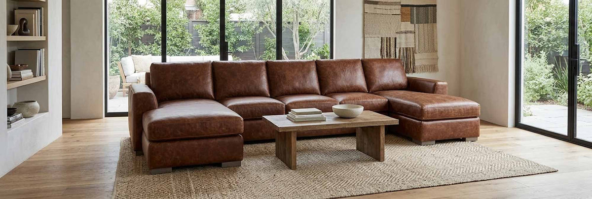 Donovan Leather Sofa With Chaise - Prioka