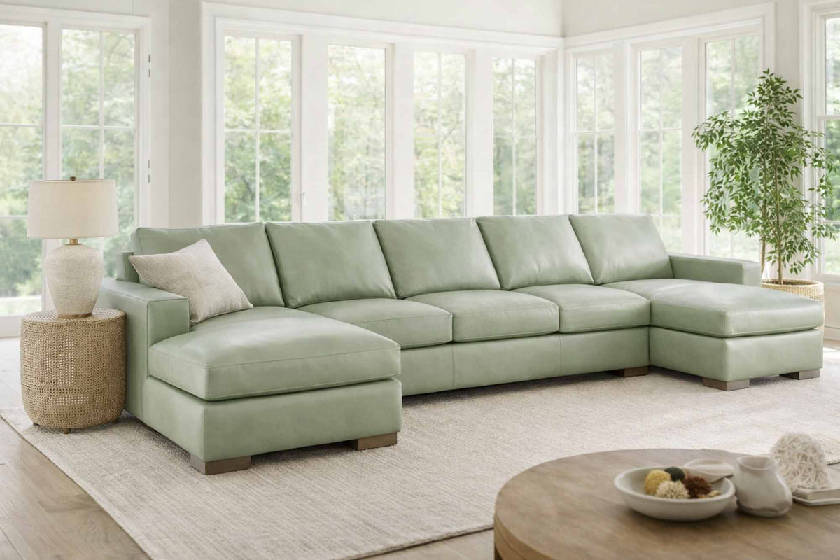 Donovan Leather Sofa With Chaise - Prioka