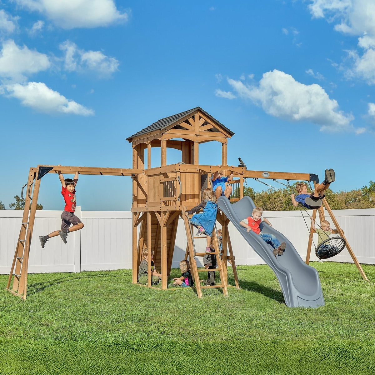 Dover Bay Swing Set with Monkey Bars - Prioka