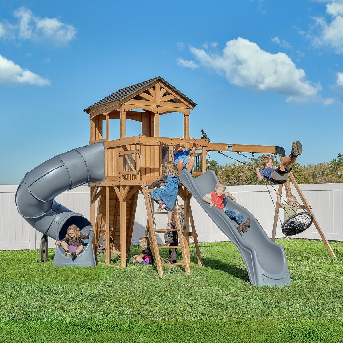 Dover Bay Swing Set with Tube Slide - Prioka