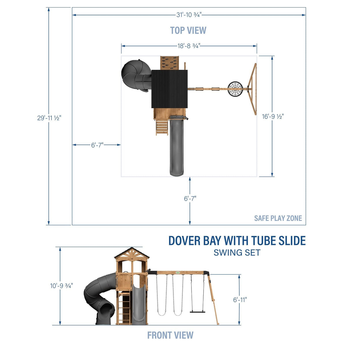 Dover Bay Swing Set with Tube Slide - Prioka