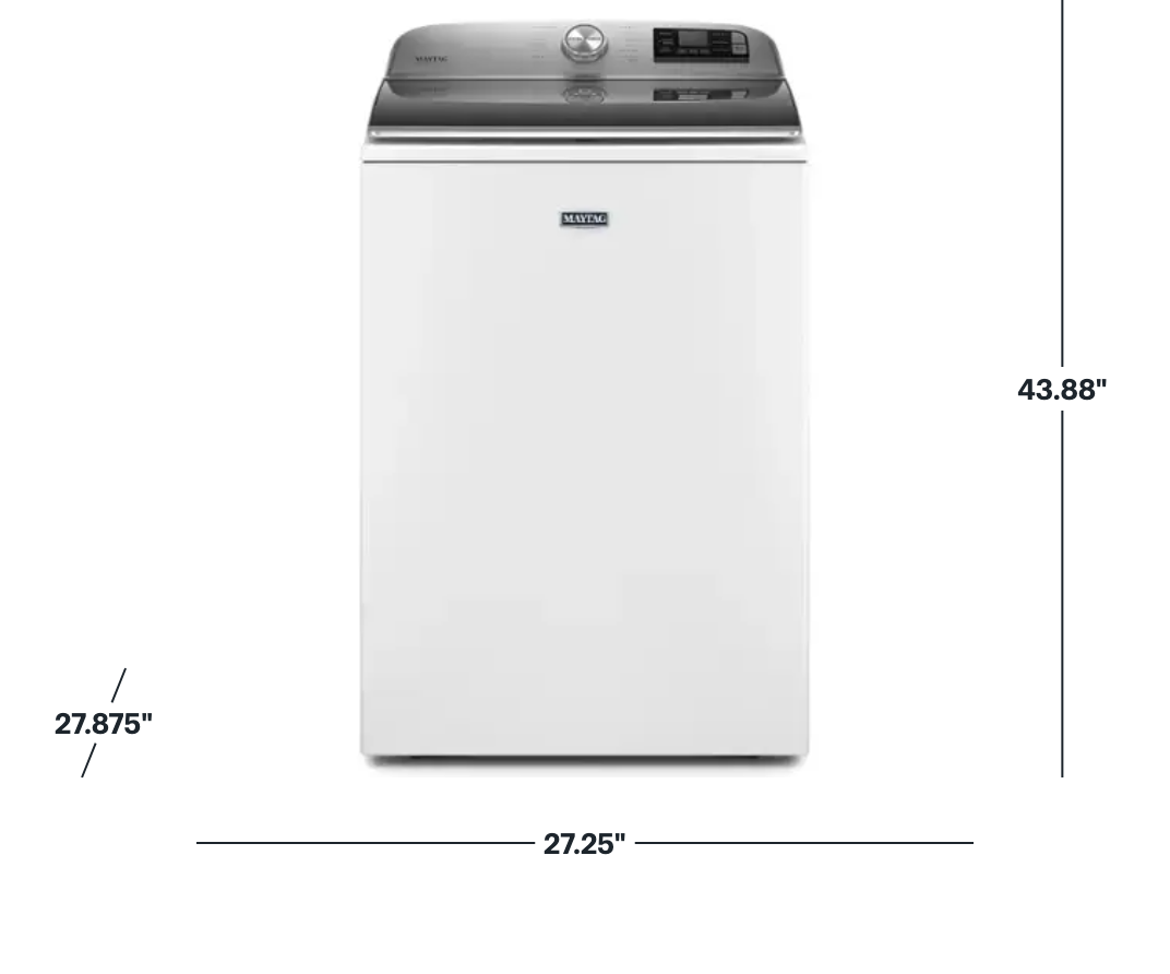 Maytag – 5.3 Cu. Ft. High Efficiency Smart Top Load Washer with Extra Power Button – White