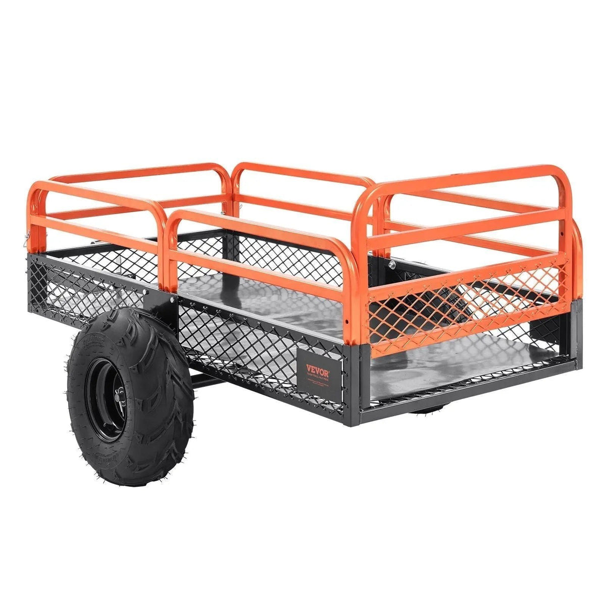 1500 lbs Steel Dump Trailer, 15 Cu. Ft Capacity, Removable Sides, Tow Behind for Mowers/Tractors/ATV, DOBA-DT1500