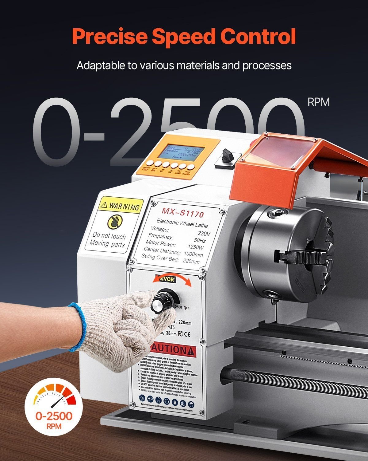 Metal Lathe Machine 8.7 x 39 in Precision Bench Power Metal Lathe Automatic Feed
