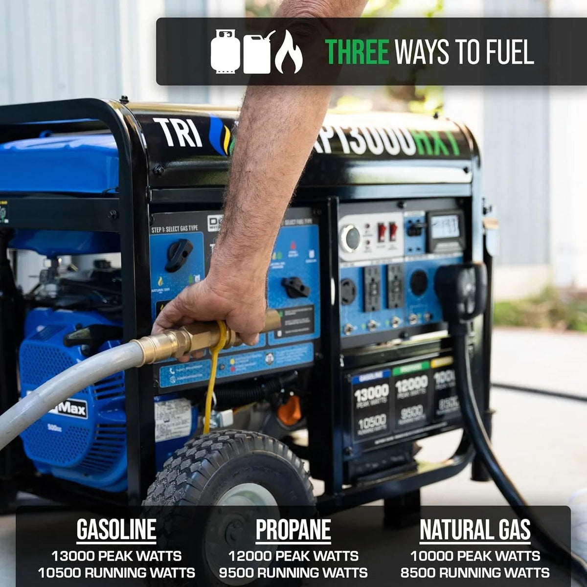 DuroMax 13,000 Watt Tri Fuel Portables HXT Generators XP13000HXT - Prioka