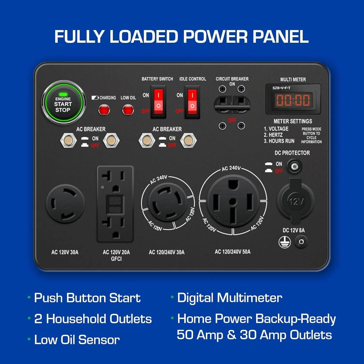 DuroMax XP13000EH 13,000 Watt Dual Fuel Portable Generators. - Prioka