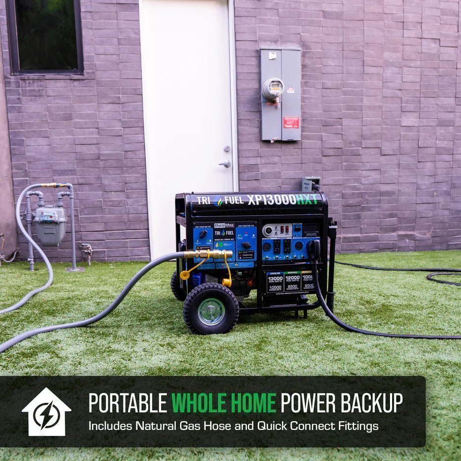 DuroMax XP13000HXT 13,000 Watt Electric Start Tri-Fuel Portable Generator w/ CO Alert - Prioka