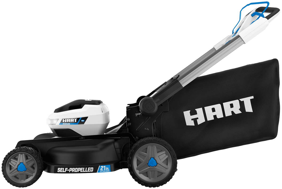 HART 40-Volt 21-inch Supercharge 3-in-1 Self-Propelled Mower Kit, (2) 6.0Ah Lithium-Ion Batteries