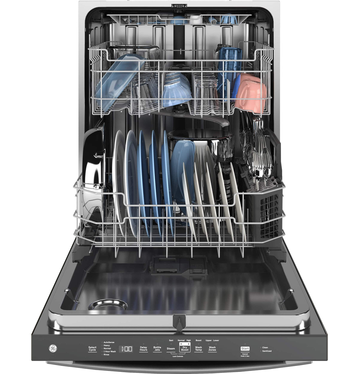 GE – 24″ Top Control Built-In Stainless Steel Tub Dishwasher with 3rd Rack, Sanitize Cycle and 47 dBA – Stainless Steel