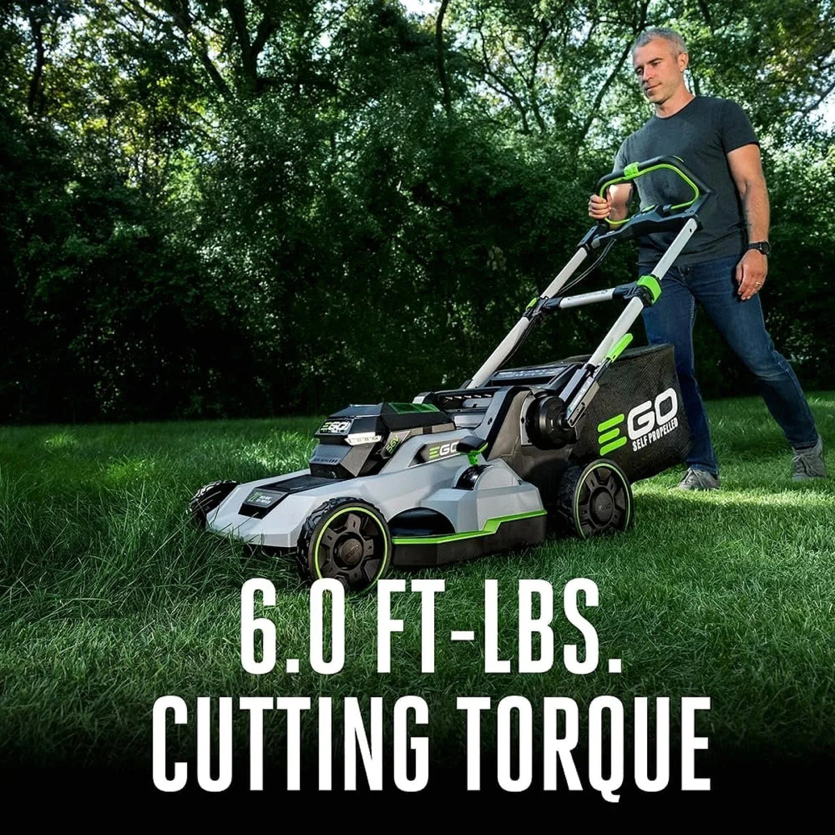 EGO POWER+ 21-Inch 56V Self-Propelled Electric Lawn Mower with Touch Drive, 4.0Ah & 6.0Ah Batteries, and Charger - Prioka