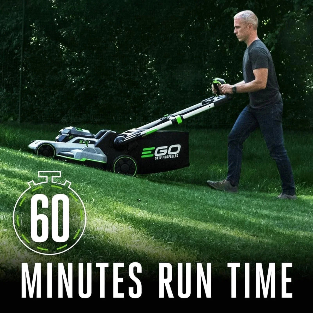 EGO POWER+ 21-Inch 56V Self-Propelled Electric Lawn Mower with Touch Drive, 4.0Ah & 6.0Ah Batteries, and Charger - Prioka