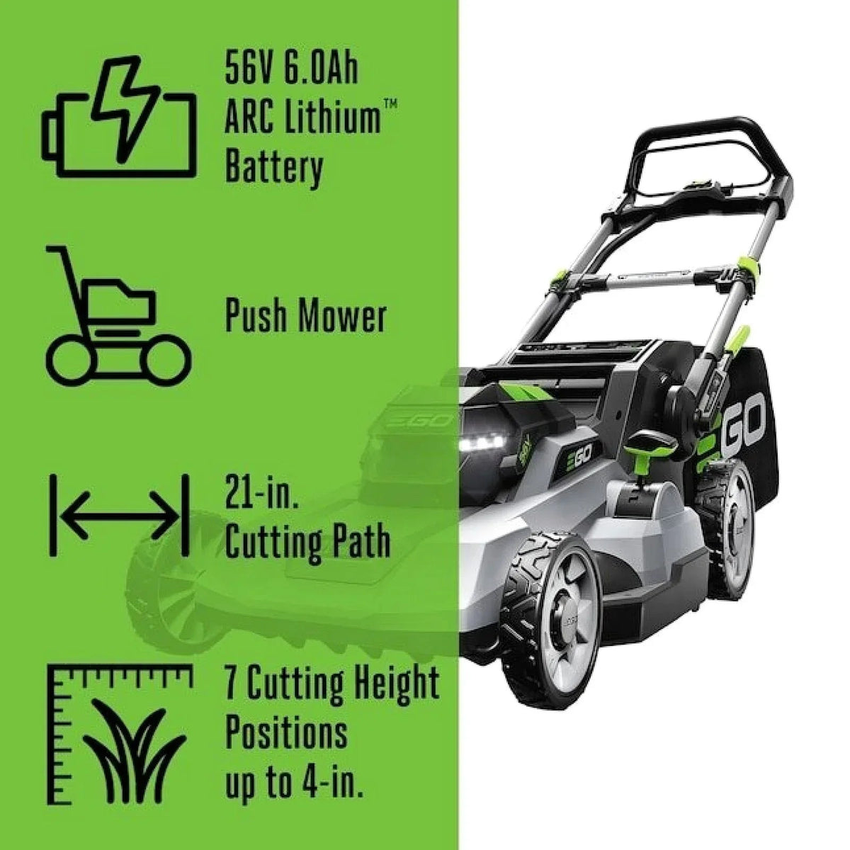 EGO Power+ LM2114 21-Inch 56V Brushless Push Lawn Mower Kit - Prioka