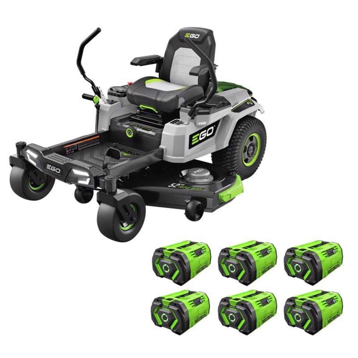 EGO Power+ Z6 ZT5207L 52 in. 56 V Battery Zero Turn Ridings Mower Kits (Battery &amp; Charger) W/ SIX 12.0 AH BATTERIES - Prioka