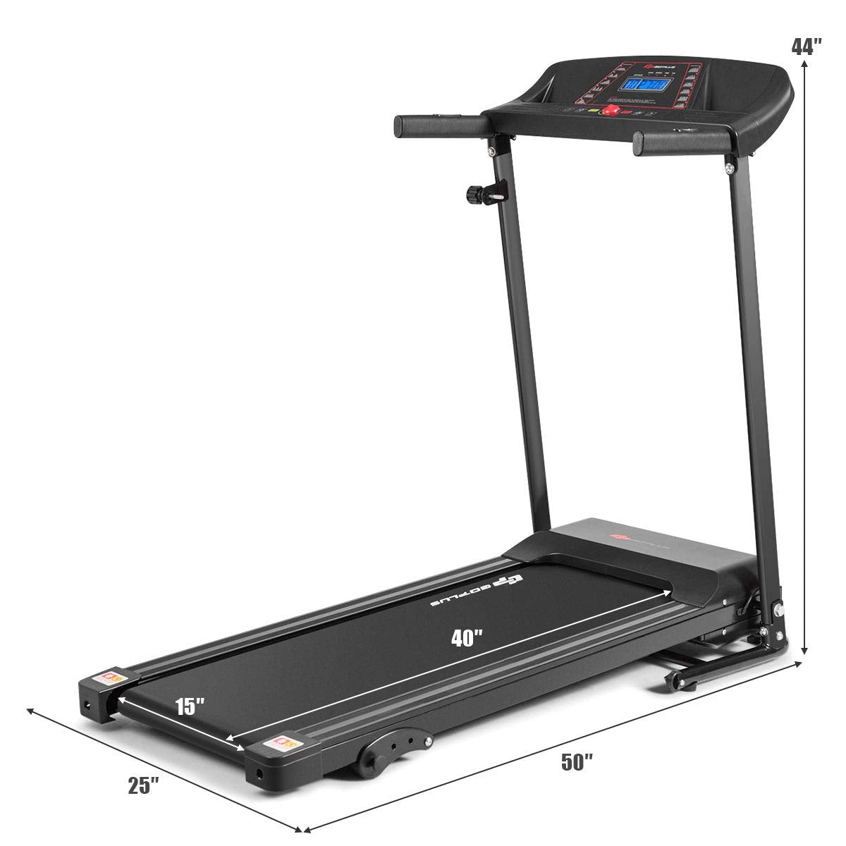 Electric Folding Treadmill, Adjustable Incline and Low Noise Design - Prioka