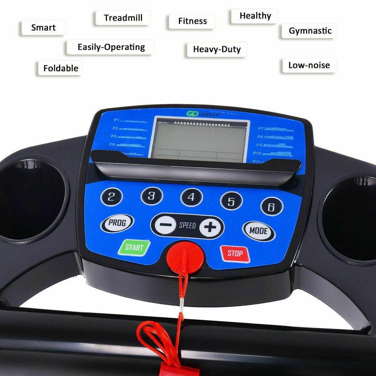 Electric Folding Treadmill with LCD Display and Heart Rate Sensor - Prioka