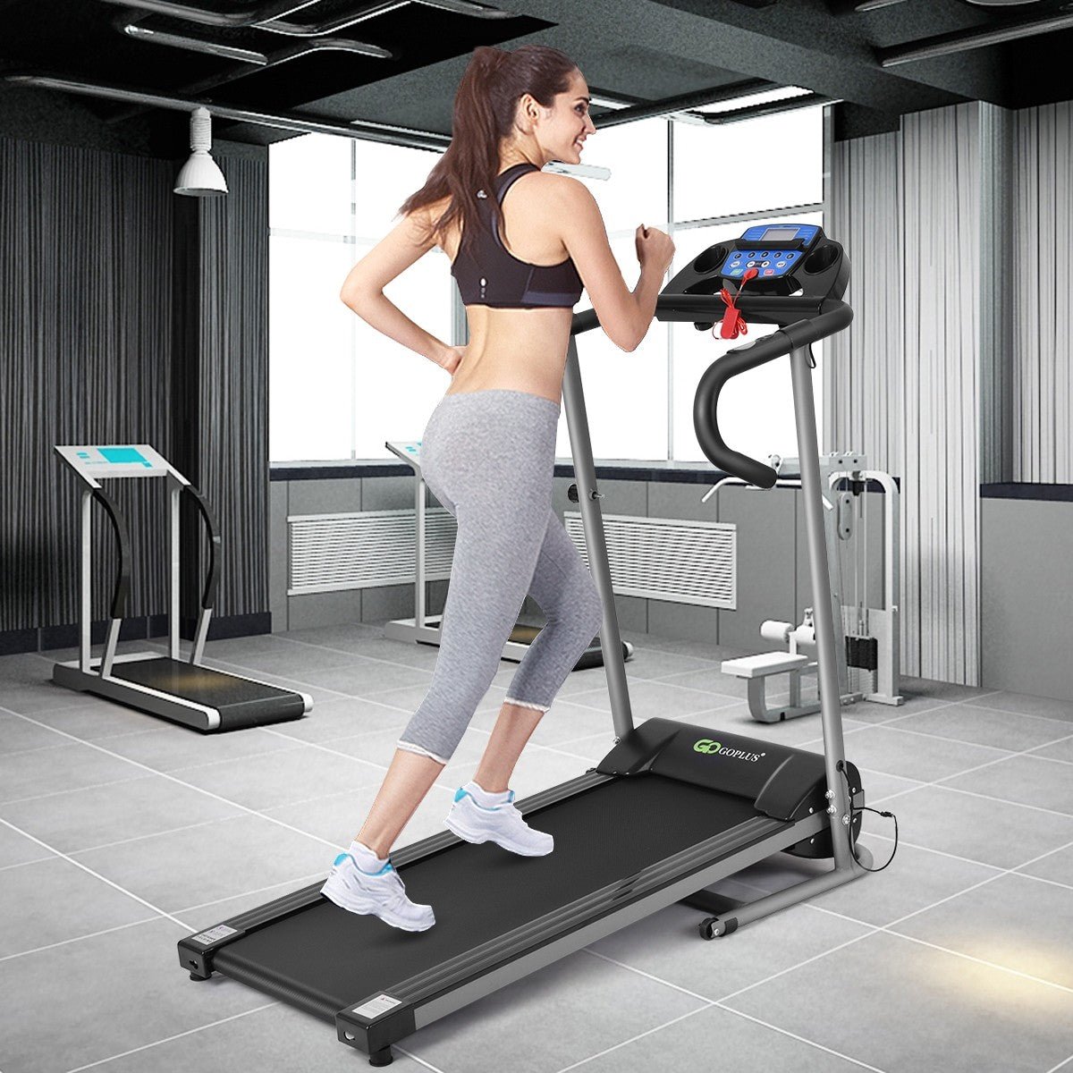 Electric Folding Treadmill with LCD Display and Heart Rate Sensor - Prioka
