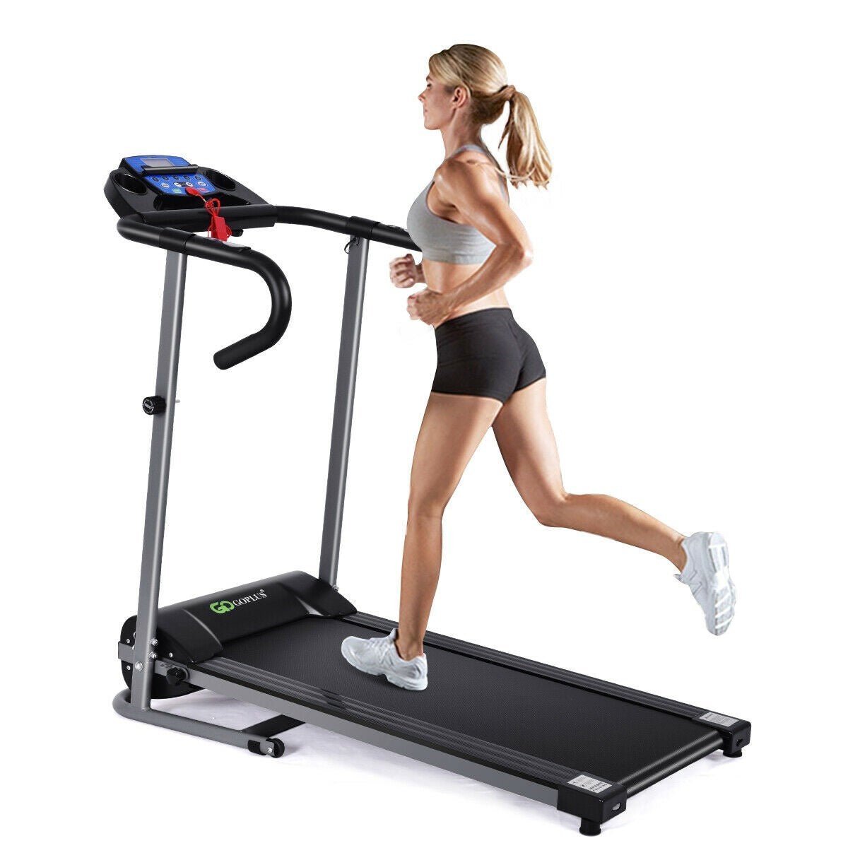 Electric Folding Treadmill with LCD Display and Heart Rate Sensor - Prioka