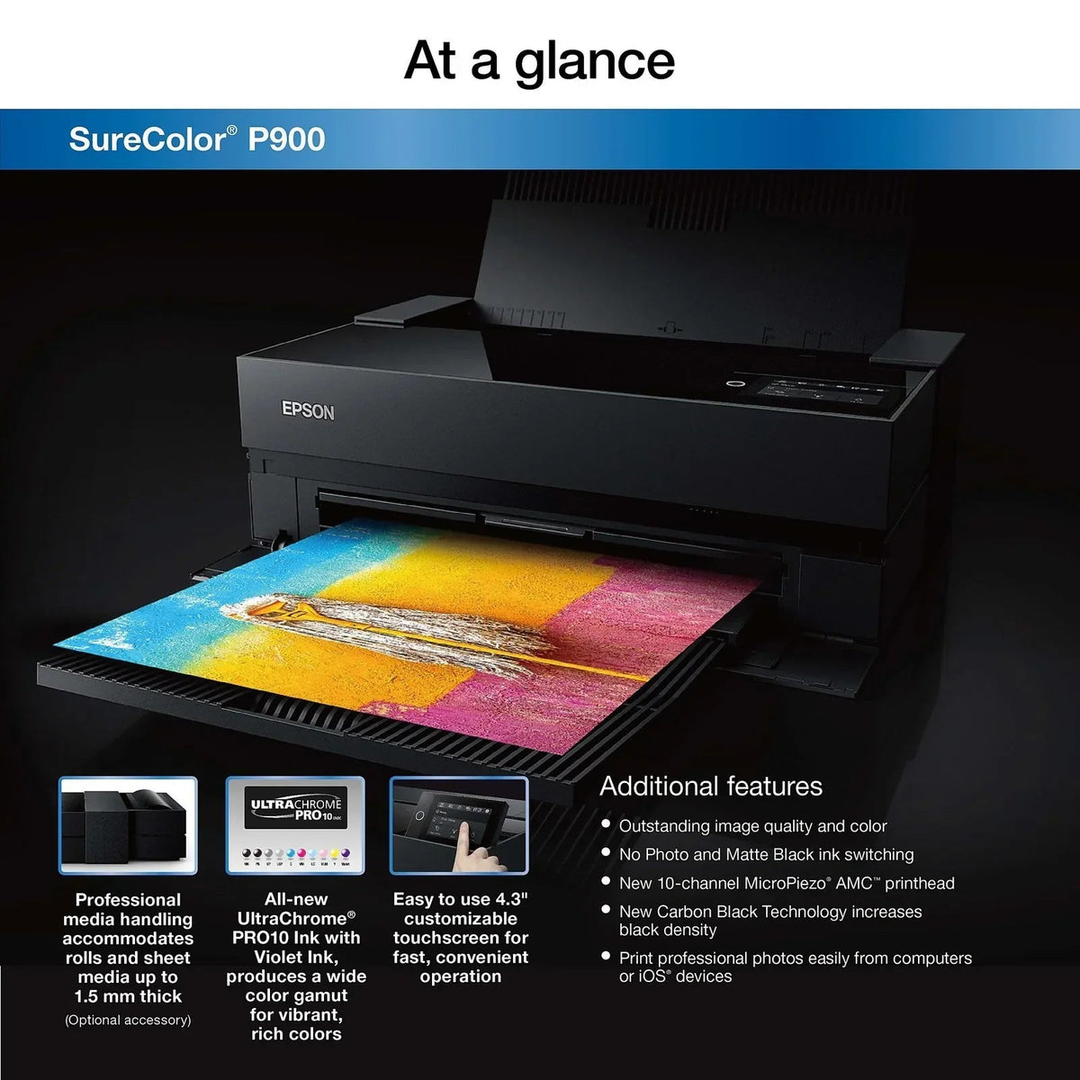 Epson SureColors SC‐P900 Large Format Printer Wi-Fi Inkjet Colour 5760 x 1440 DPI A3 (297 x 420 mm) Ethernet LAN - Prioka