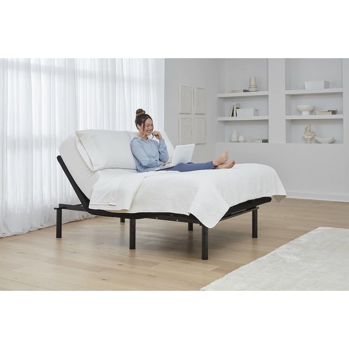 Ergomotion RIO 4.0 Smart Adjustable Bed Base – Integrated Massage, Under-Bed Lighting, and USB Charging - Prioka